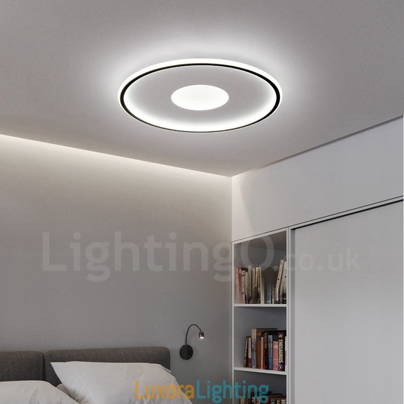 Designer Touch Decorative Ultra Thin Dimmable Modern Contemporary Nordic Style Flush Mount Ceiling Lights with Remote Control Also Can Be Used As Wall Light