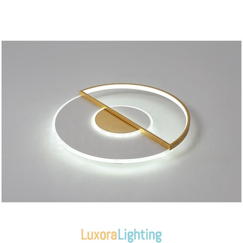 Designer Touch Decorative Gold Ultra Thin Modern Contemporary Nordic Style Flush Mount Ceiling Lights with Remote Control Also Can Be Used As Wall Light