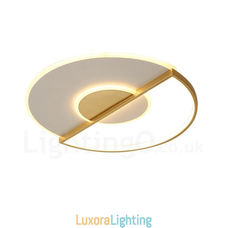 Designer Touch Decorative Gold Ultra Thin Modern Contemporary Nordic Style Flush Mount Ceiling Lights with Remote Control Also Can Be Used As Wall Light