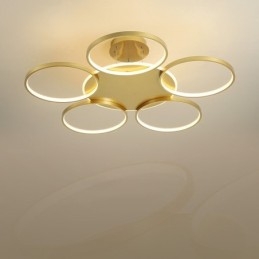 Designer Touch Decorative Gold Modern Contemporary Nordic Style Circle Ceiling Chandelier with Remote Control Also Can Be Used As Wall Light