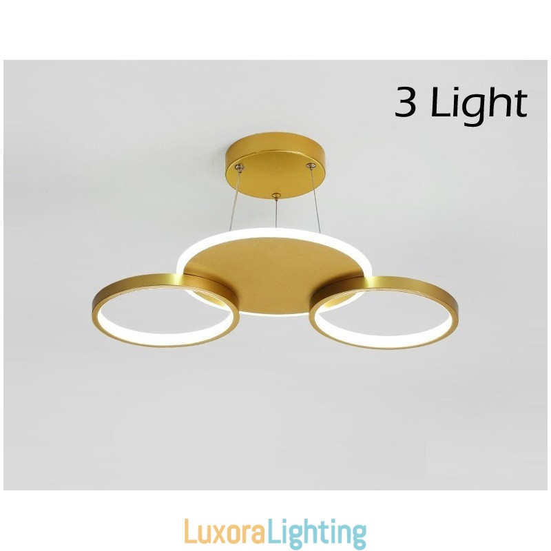 Designer Touch Decorative Gold Modern Contemporary Nordic Style Circle Ceiling Chandelier with Remote Control Also Can Be Used As Wall Light