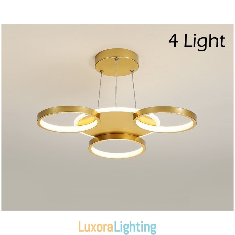 Designer Touch Decorative Gold Modern Contemporary Nordic Style Circle Ceiling Chandelier with Remote Control Also Can Be Used As Wall Light