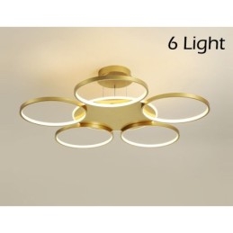 Designer Touch Decorative Gold Modern Contemporary Nordic Style Circle Ceiling Chandelier with Remote Control Also Can Be Used As Wall Light