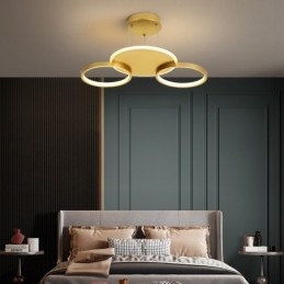 Designer Touch Decorative Gold Modern Contemporary Nordic Style Circle Ceiling Chandelier with Remote Control Also Can Be Used As Wall Light