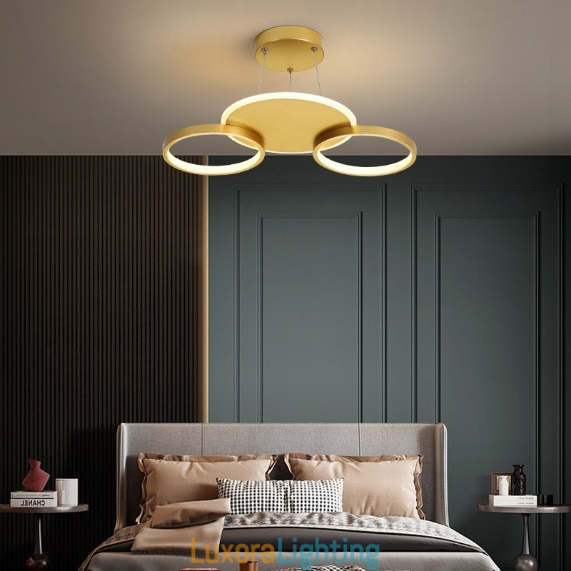 Designer Touch Decorative Gold Modern Contemporary Nordic Style Circle Ceiling Chandelier with Remote Control Also Can Be Used As Wall Light