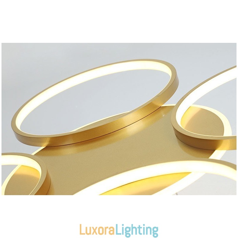 Designer Touch Decorative Gold Modern Contemporary Nordic Style Circle Ceiling Chandelier with Remote Control Also Can Be Used As Wall Light