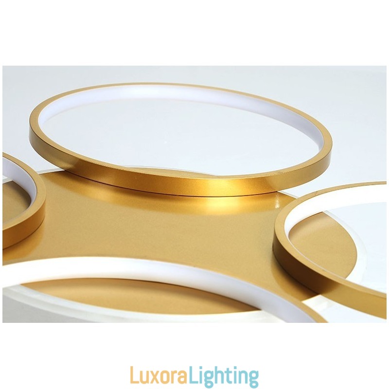 Designer Touch Decorative Gold Modern Contemporary Nordic Style Circle Ceiling Chandelier with Remote Control Also Can Be Used As Wall Light