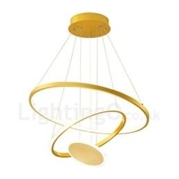 Designer Touch Decorative Three Circles Modern Design Three Rings Gold Pendant Light with Remote Control