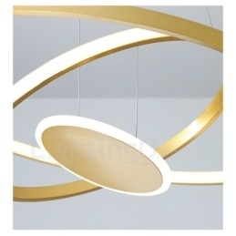 Designer Touch Decorative Three Circles Modern Design Three Rings Gold Pendant Light with Remote Control