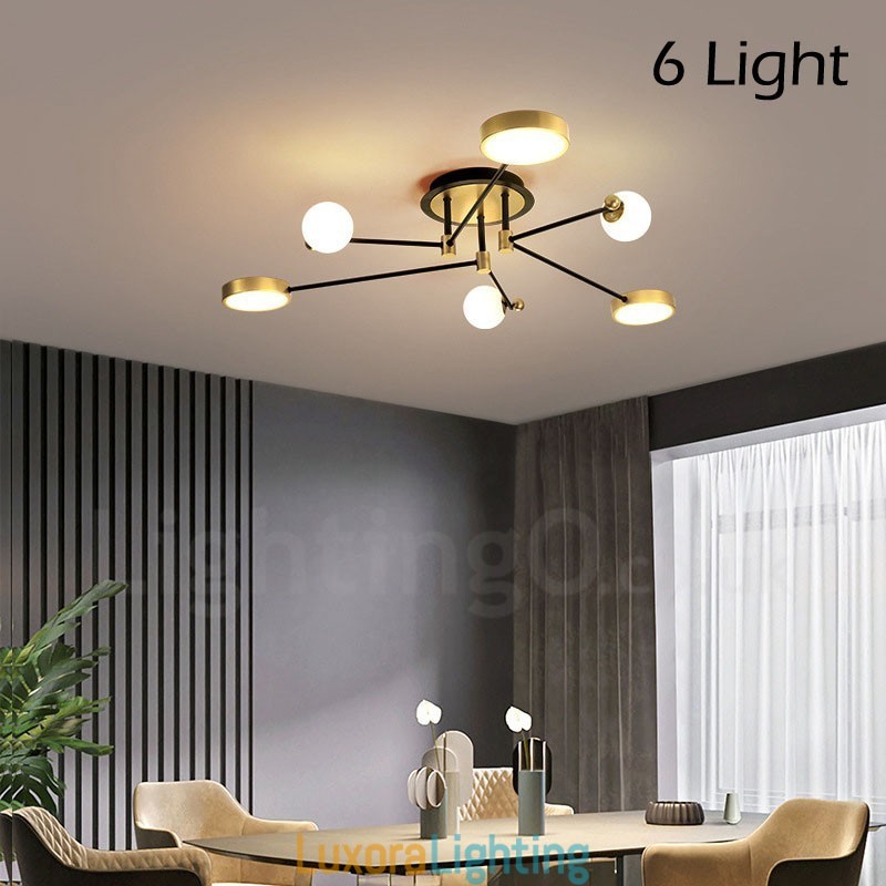 Designer Touch Decorative Gold Black Ceiling Modern Metal Chandelier
