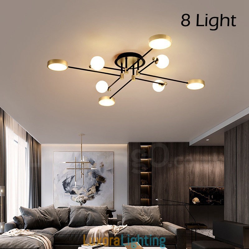 Designer Touch Decorative Gold Black Ceiling Modern Metal Chandelier