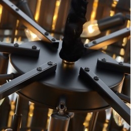 Designer Touch Decorative Two Tiers Luxury Postmodern Black and Gold Round K9 Crystal Pendant Chandelier