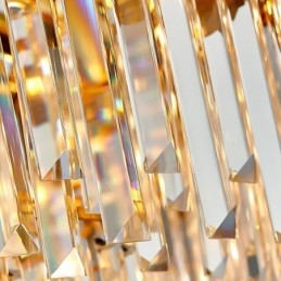 Designer Touch Decorative Two Tiers Luxury Postmodern Black and Gold Round K9 Crystal Pendant Chandelier