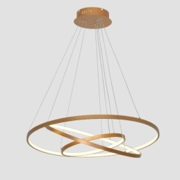 Designer Touch Decorative Dimmable Pendant Light with Remote Control Gold Modern Design Three Rings