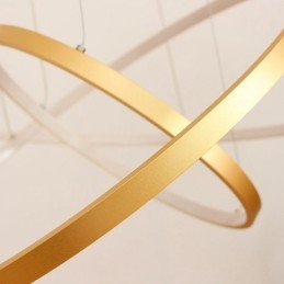 Designer Touch Decorative Dimmable Pendant Light with Remote Control Gold Modern Design Three Rings