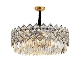 Designer Touch Decorative Luxury Postmodern Silver Round K9 Crystal Pendant Chandelier