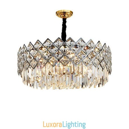 Designer Touch Decorative Luxury Postmodern Silver Round K9 Crystal Pendant Chandelier