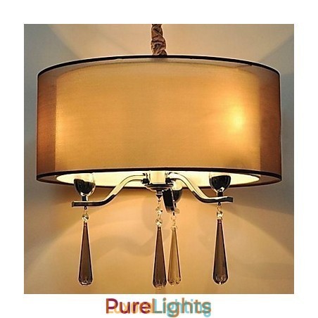 Designer Touch Decorative Simple Wrought Iron Crystal Chandelier 6 Lights