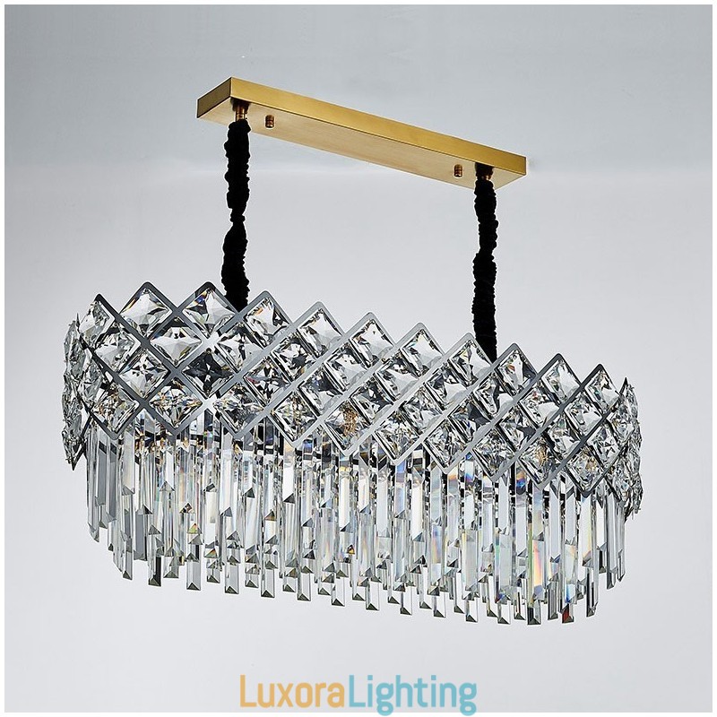 Designer Touch Decorative Luxury Postmodern Silver Round K9 Crystal Pendant Chandelier