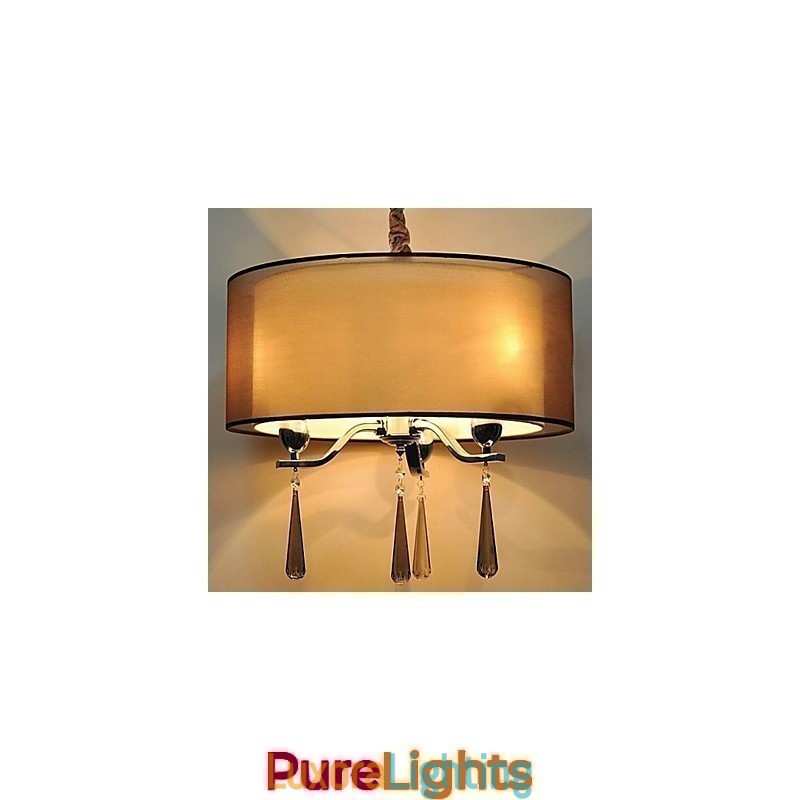 Designer Touch Decorative Simple Wrought Iron Crystal Chandelier 6 Lights