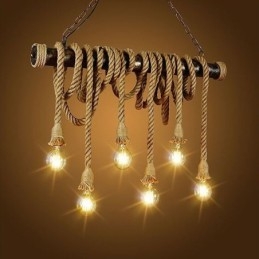 Designer Touch Decorative Vintage Traditional Classic Nordic Style Hemp Rope Chandelier