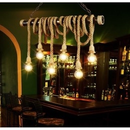 Designer Touch Decorative Vintage Traditional Classic Nordic Style Hemp Rope Chandelier