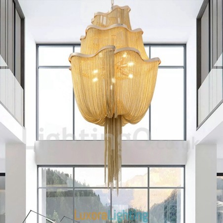 Designer Touch Decorative Tassels Chandelier Pendant Light Silver Gold Colour