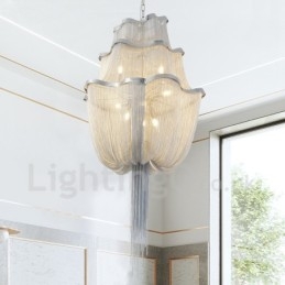Designer Touch Decorative Tassels Chandelier Pendant Light Silver Gold Colour