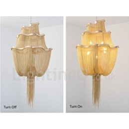 Designer Touch Decorative Tassels Chandelier Pendant Light Silver Gold Colour