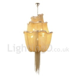 Designer Touch Decorative Tassels Chandelier Pendant Light Silver Gold Colour