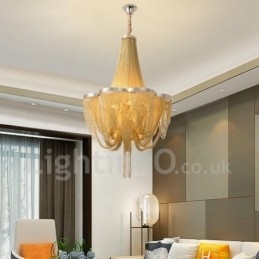 Designer Touch Decorative Tassels Chandelier Pendant Light Silver Gold Colour