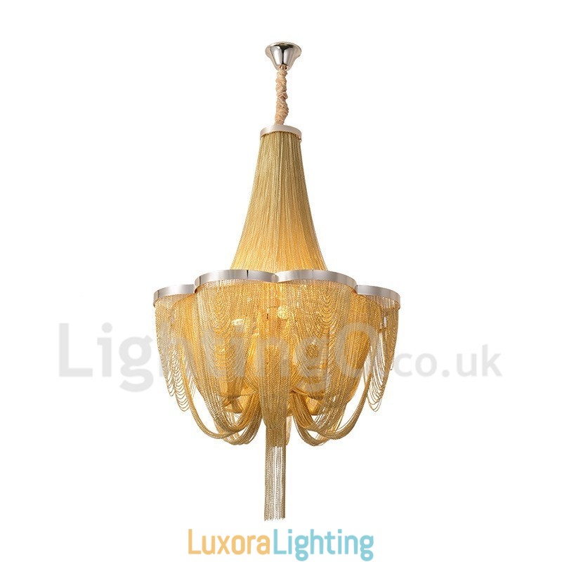 Designer Touch Decorative Tassels Chandelier Pendant Light Silver Gold Colour