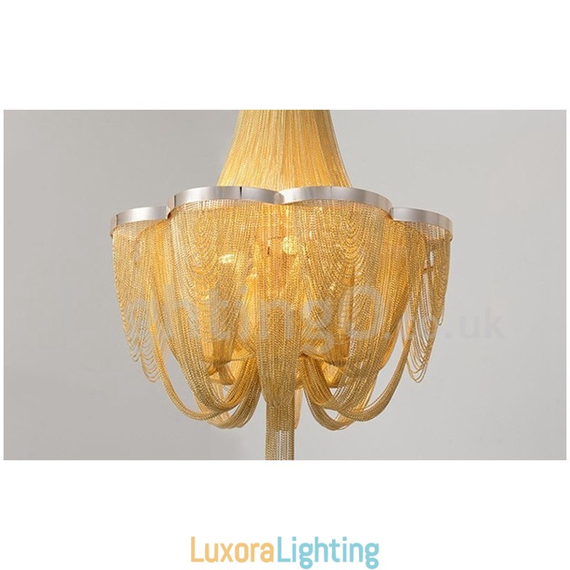 Designer Touch Decorative Tassels Chandelier Pendant Light Silver Gold Colour