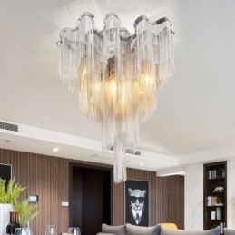 Designer Touch Decorative Tassels Chandelier Ceiling Light Silver Gold Colour