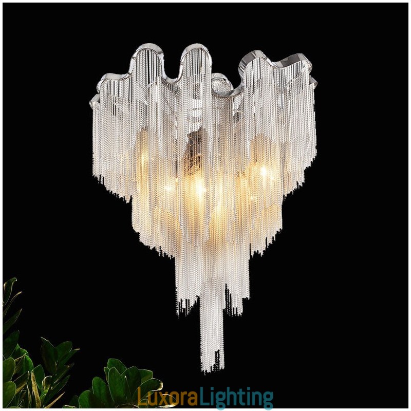 Designer Touch Decorative Tassels Chandelier Ceiling Light Silver Gold Colour