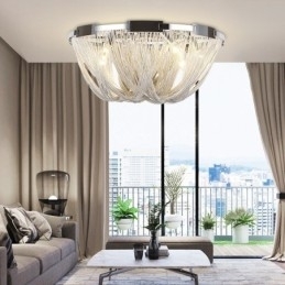 Designer Touch Decorative Tassels Chandelier Ceiling Light Silver Gold Colour