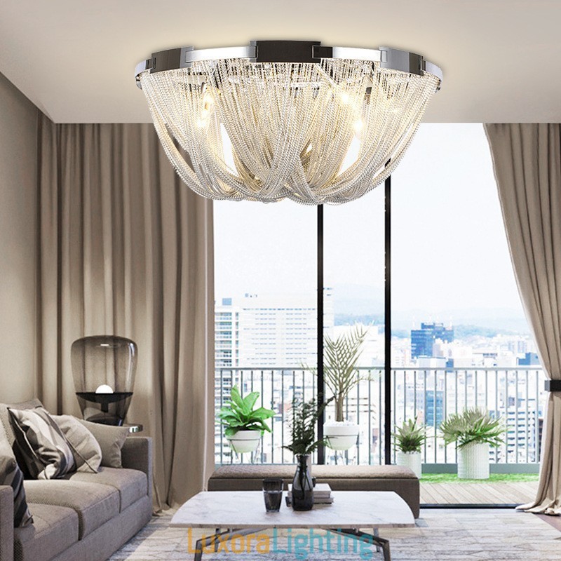 Designer Touch Decorative Tassels Chandelier Ceiling Light Silver Gold Colour