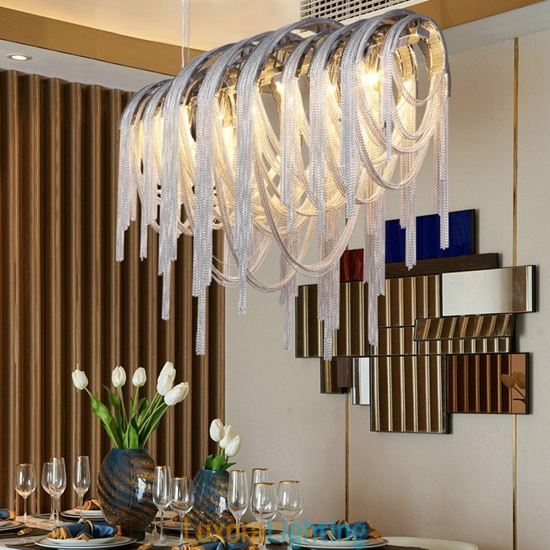 Designer Touch Decorative Tassels Chandelier Pendant Light Silver Gold Colour