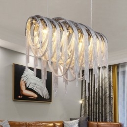 Designer Touch Decorative Tassels Chandelier Pendant Light Silver Gold Colour