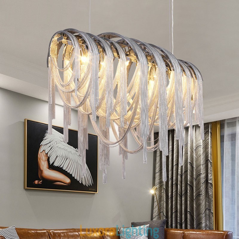 Designer Touch Decorative Tassels Chandelier Pendant Light Silver Gold Colour