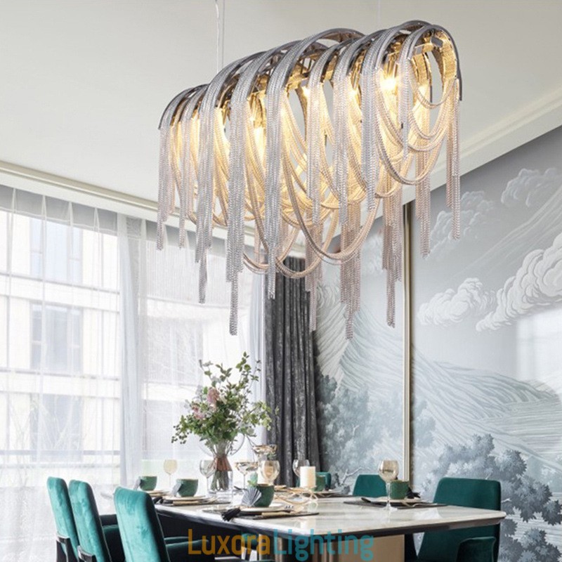 Designer Touch Decorative Tassels Chandelier Pendant Light Silver Gold Colour