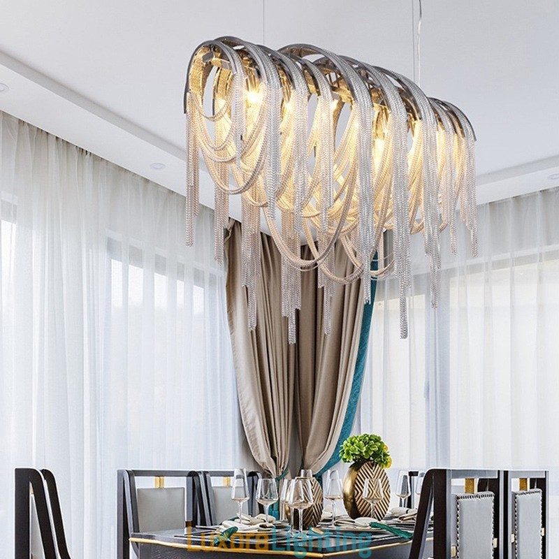 Designer Touch Decorative Tassels Chandelier Pendant Light Silver Gold Colour