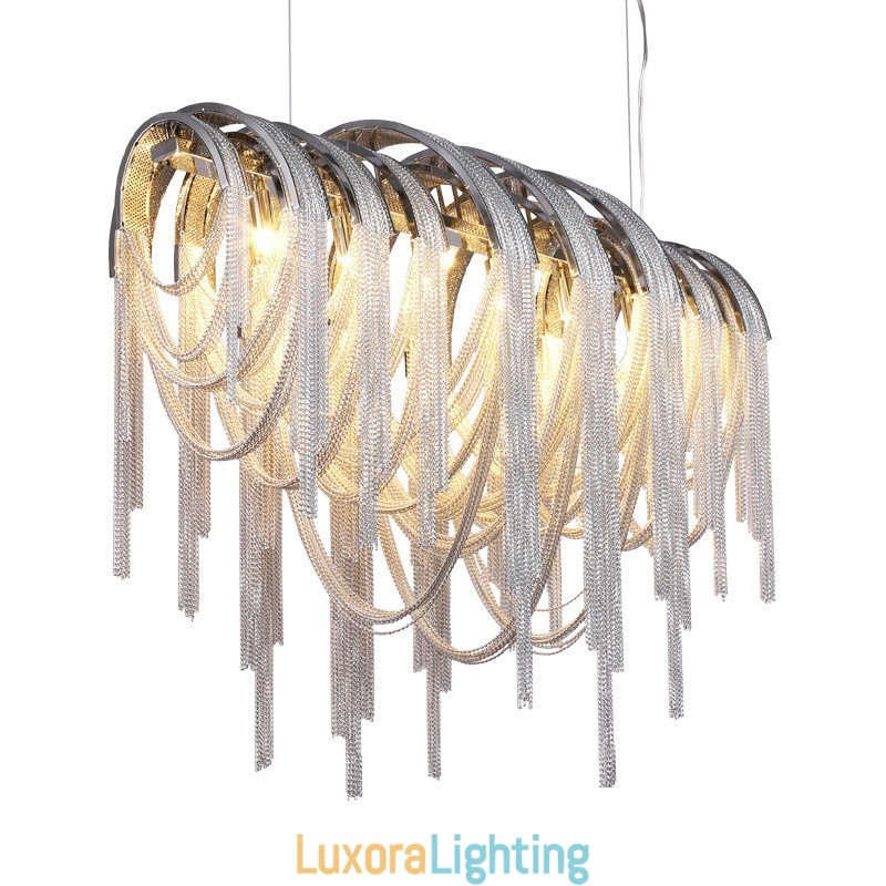 Designer Touch Decorative Tassels Chandelier Pendant Light Silver Gold Colour