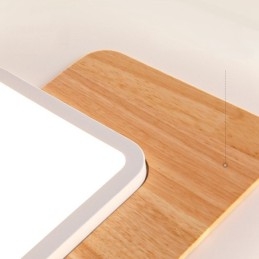 Designer Touch Decorative Wood Dimmable Modern Contemporary Nordic Style Rectangle Flush Mount Ceiling Lights with Remote Control Also Can Be Used As Wall Light