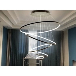 Designer Touch Decorative Large 4 Rings 5 Rings Black White Gold Pendant Light Modern Design