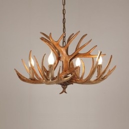 Designer Touch Decorative 4 Light Rustic Artistic Retro Antler Antique Chandelier