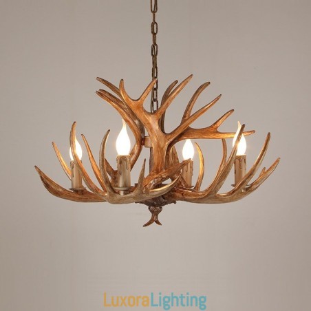 Designer Touch Decorative 4 Light Rustic Artistic Retro Antler Antique Chandelier