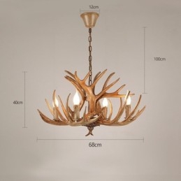 Designer Touch Decorative 4 Light Rustic Artistic Retro Antler Antique Chandelier