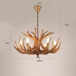 Designer Touch Decorative 6 Light Rustic Artistic Retro Antler Antique Chandelier