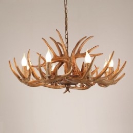 Designer Touch Decorative 8 Light Rustic Artistic Retro Antler Antique Chandelier